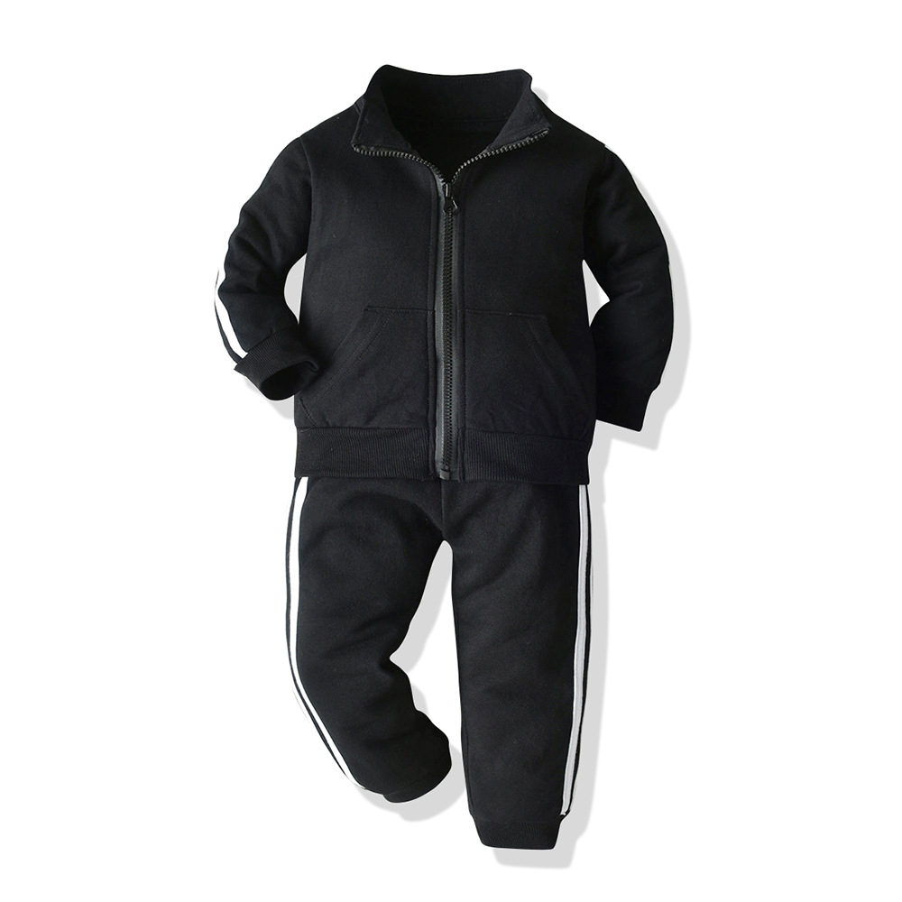 Two Zipper Spring And Autumn Sportswear Suits For Boys And Girls