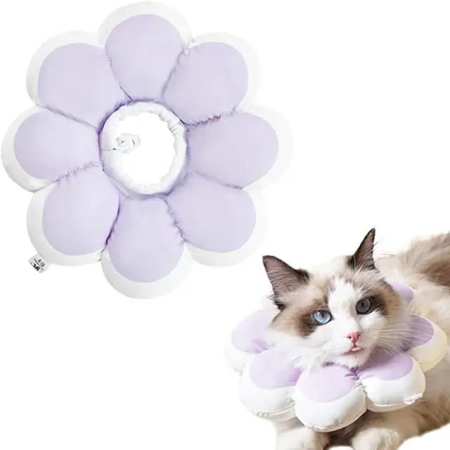 Cat Recovery Cone Collar Pet E Collar Elizabethan Collar After Surgery Recovery Pet Cone For Cat Puppy Breathable Soft Edge And Easy To Clean Purple - Shop at LoveMi