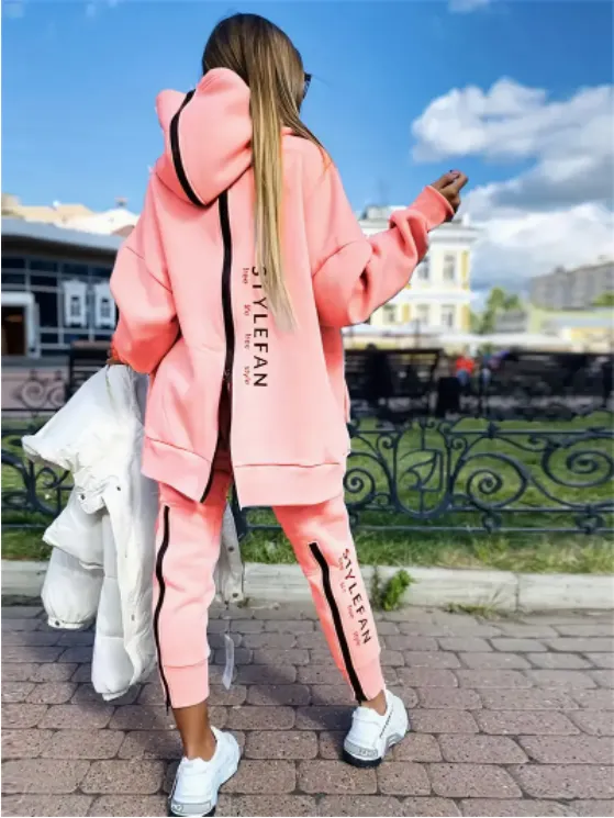 Autumn And Winter Casual Sports Suits, Women's Clothing Pink - Shop at LoveMi