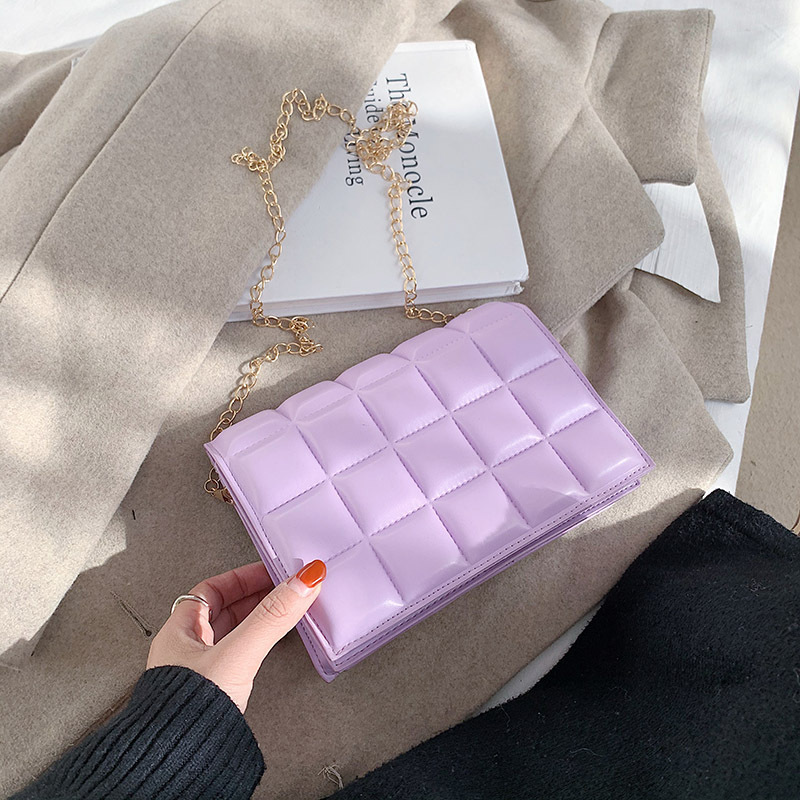 Chain Portable Small Bag Trendy Niche Design Shoulder Bag Female Bag Texture Messenger Bag Purple - Shop at LoveMi