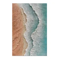 Handmade 3D Textured Acrylic Design Seaside Beach Vacation Landscape Canvas Oil Painting Wall Decor Art Unframed Wall Picture Crafts Pieces - Witho... - View 1