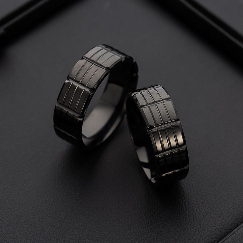 Men's Black Plated Stainless Steel Ring