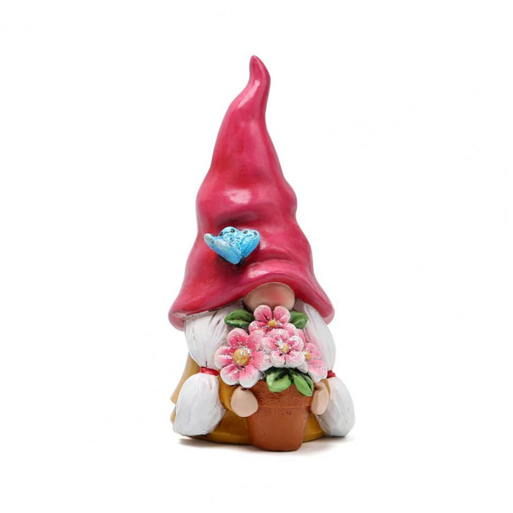 Garden gnome resin figurine faceless doll (red)