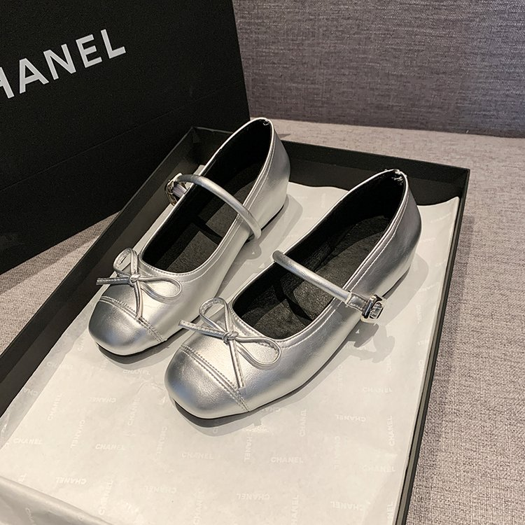 Women's French Style Bow Embellished Shallow Cut Hidden Wedge Heel Single Shoes, 2026 New Collection, Gentle Evening Style Fashion Dress Shoes With One-Strap Buckle