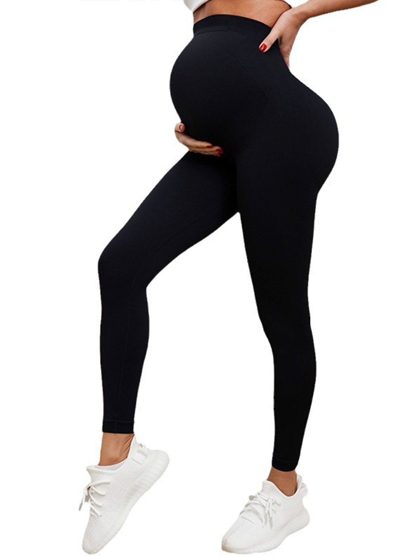 Women's Maternity Leggings Over The Belly Pregnancy Yoga Pants Active Wear Worko - Picture 11 of 13