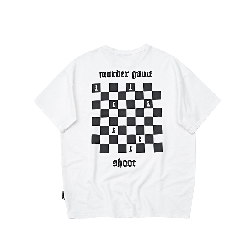 Title 3, Checkerboard T-shirt Short-sleeved Washed And Worn