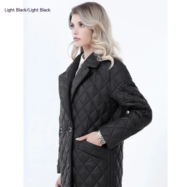Women's Lace up Lapel Long sleeved Plaid Long Winter Top Black - Shop at LoveMi