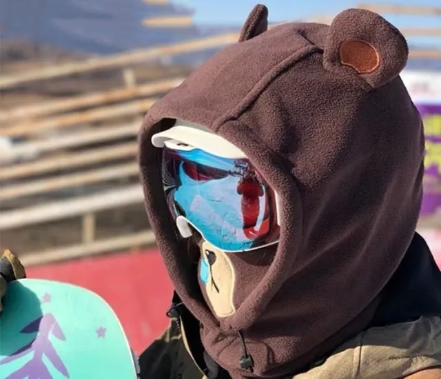 Children's Ear Ski Skating Head Cover Mask Brown - Shop at LoveMi
