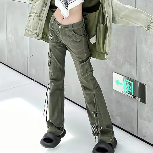 High Street Loose Wide Leg Mopping Pants Ins Tide Army Green - Shop at LoveMi