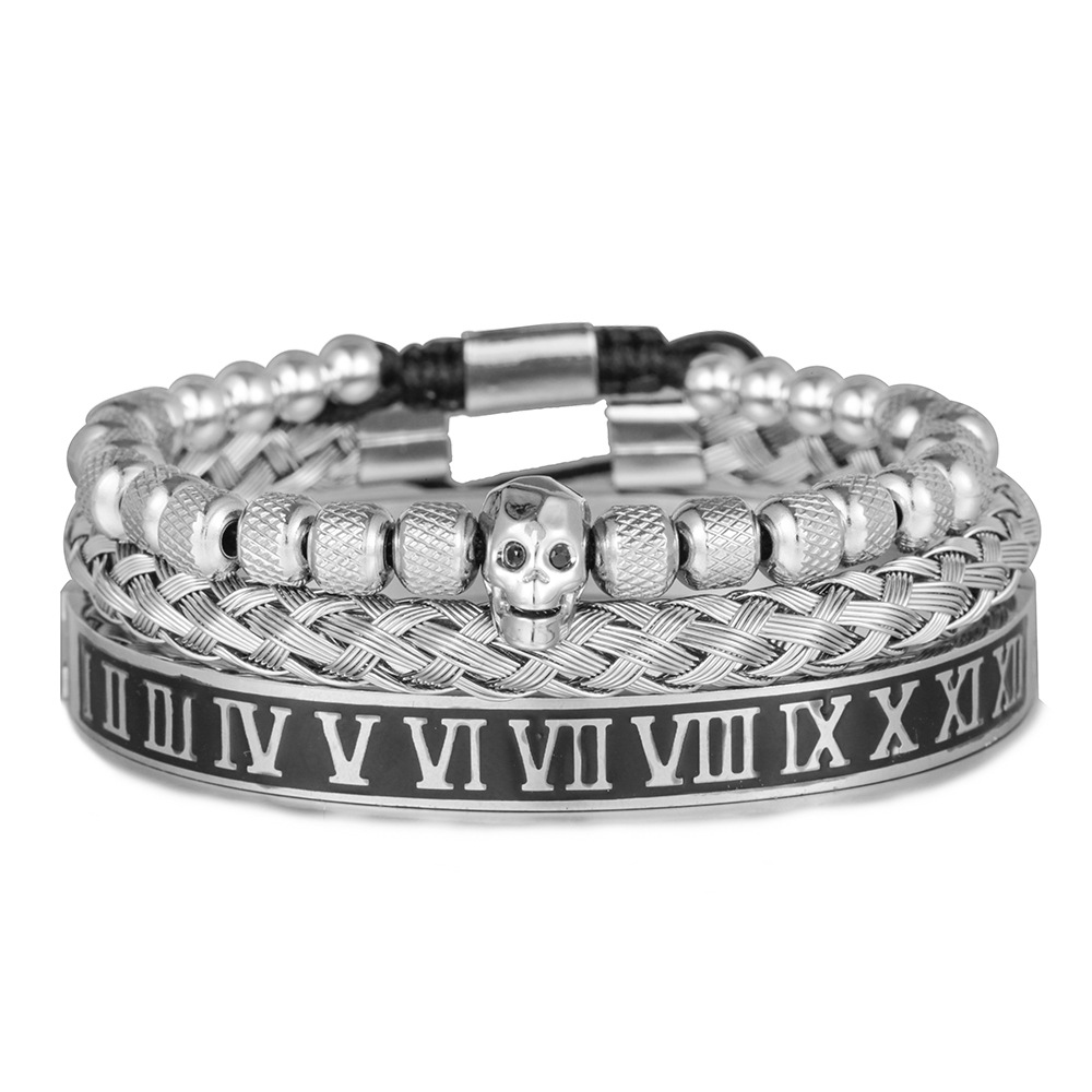 Vintage Zircon Skeleton Braided Bracelet