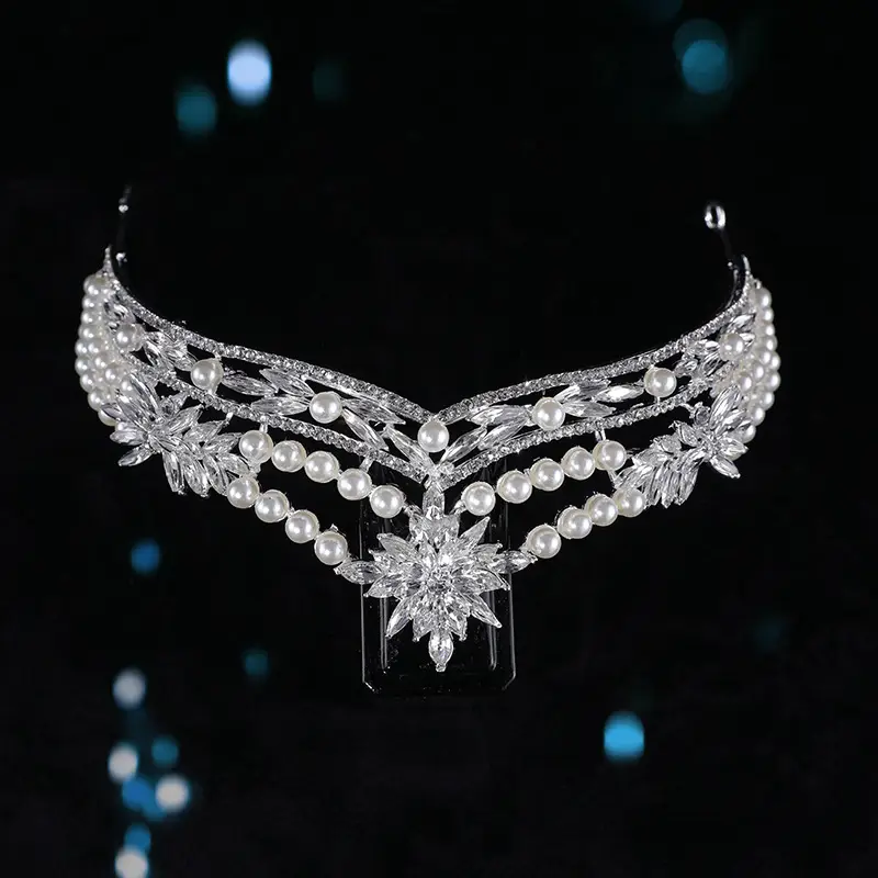 Zinc Alloy European And American Women's Wedding Dress Hair Hoop Bridal Headdress