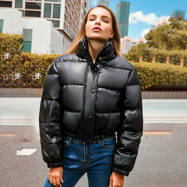 New Bread Coat Winter Warm Stand Collar Short Coat Y2K Cotton Jacket Womens Clothing Black - Shop at LoveMi