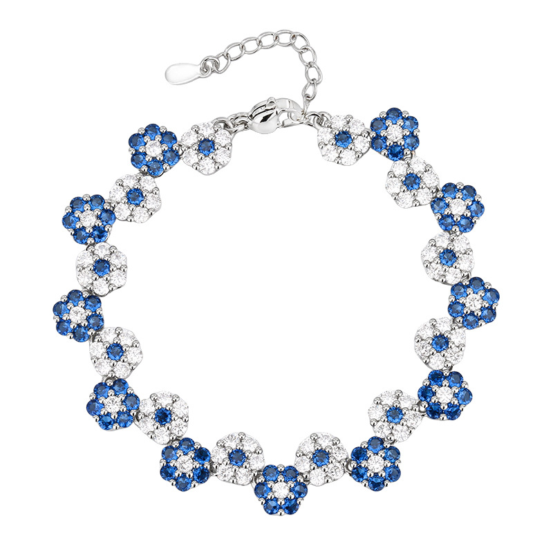 New Arrival Jewelry Set For Women, Flower Simulated Zirconia Bracelet & Clavicle Necklace, Elegant Light Luxury Versatile Fashion Accessories — view 4