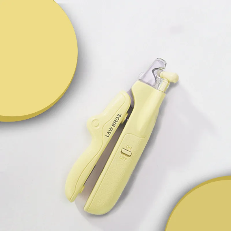 Pet Nail Clippers With LED Light Dogs Cat Nail Scissors Professional Trimmer Tool Care Grooming Supplies - Yellow