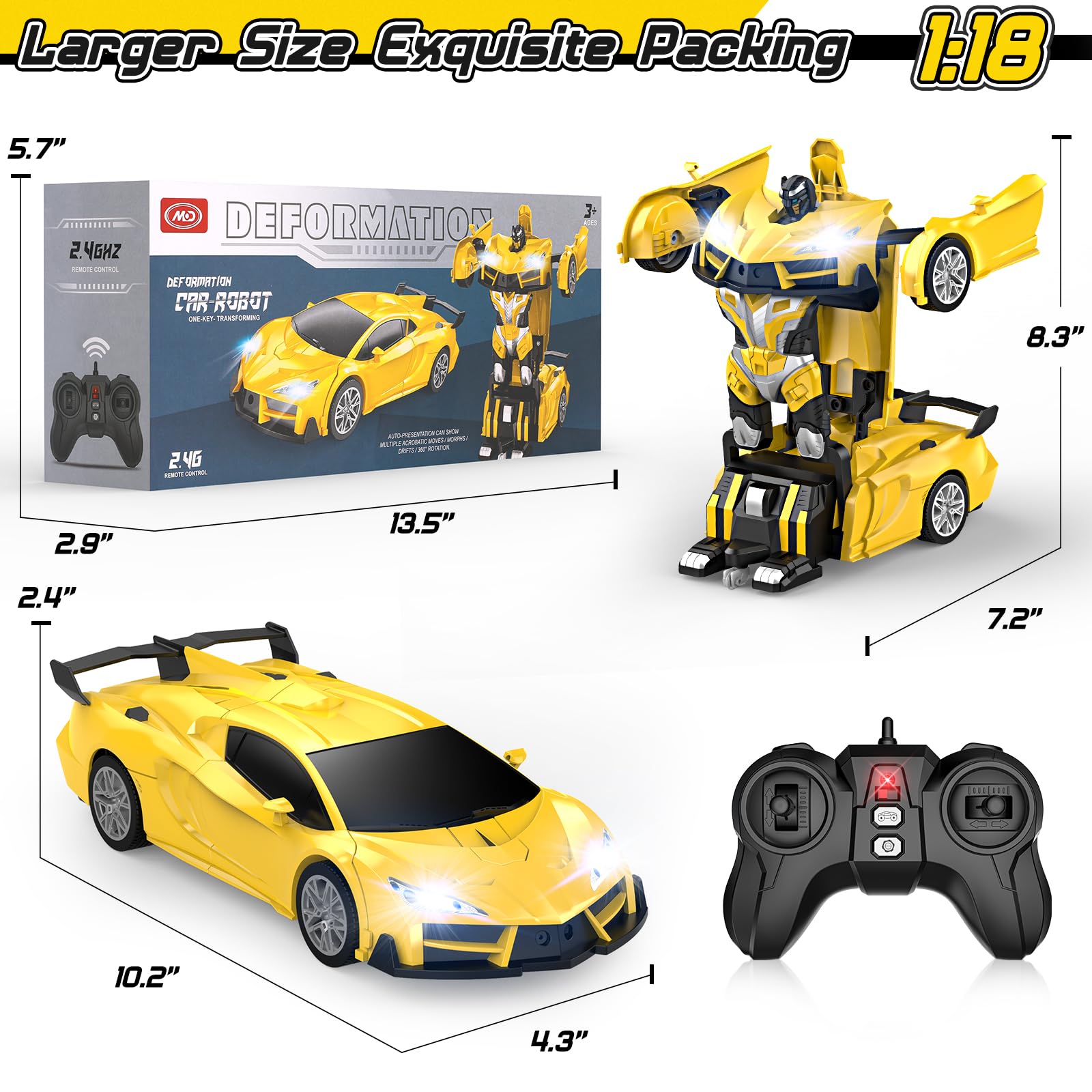 One-Touch Transforming Robot Car Educational Toy With Lights, Sound, Stunt Features, And Omnidirectional Movement,Self-pickup Only. image 12