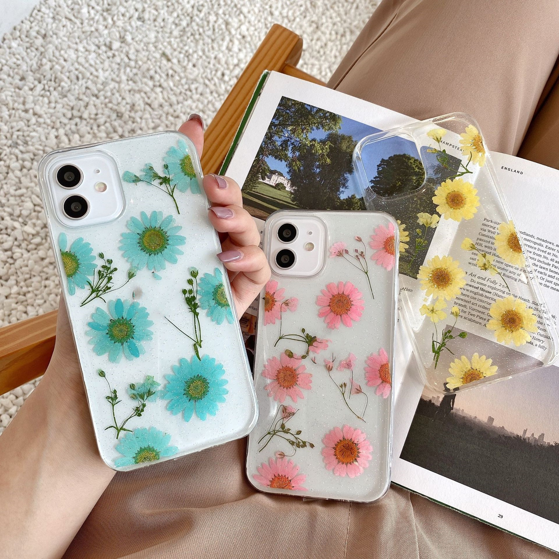 Transparent Epoxy Real Flower Silicone Phone Case - Image 5