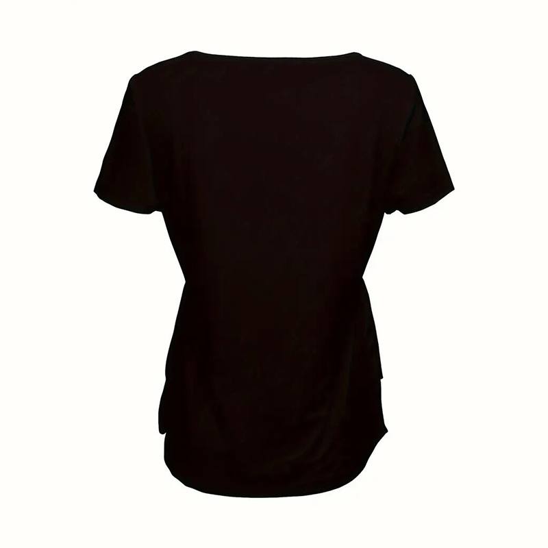 Women’s Solid Color Button Front Tunic Top Casual Loose Fit Crew Neck Summer Blouse T-Shirt