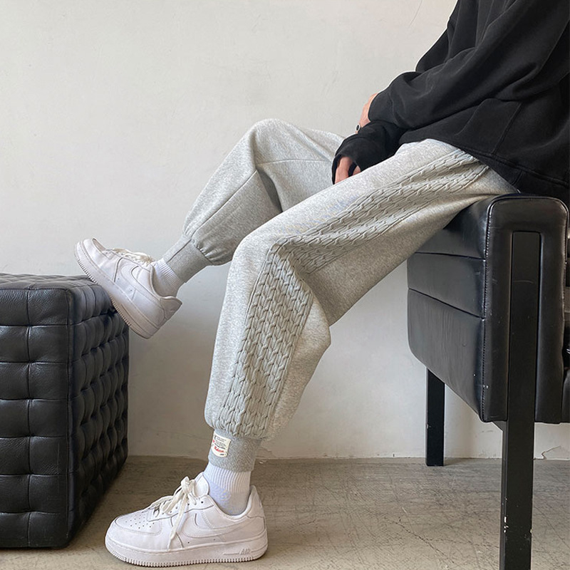 Fleece Padded Sweatpants Loose Foot Guard Pants