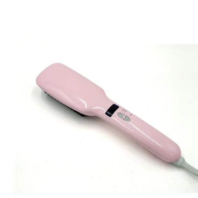 Massage Comb Ceramic Inner Buckle Hair Straightener Pink - Shop at LoveMi