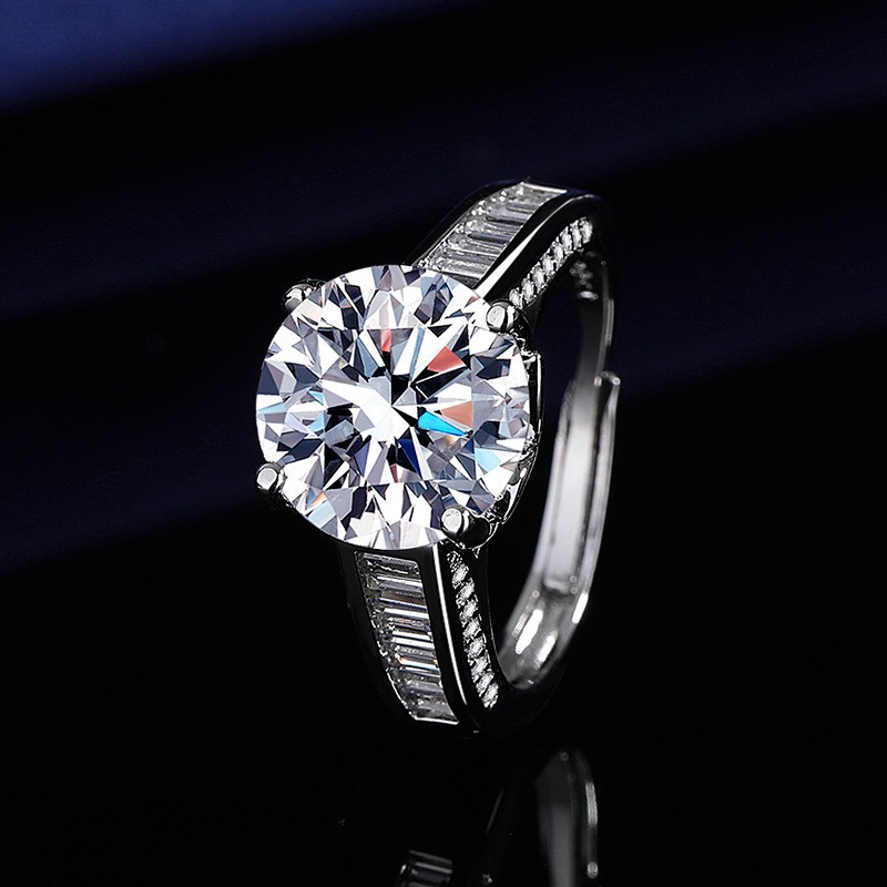 Elegant 1ct Simulated Moissanite Six Prong Ring Luxury Wedding Jewelry For Women thumbnail 3