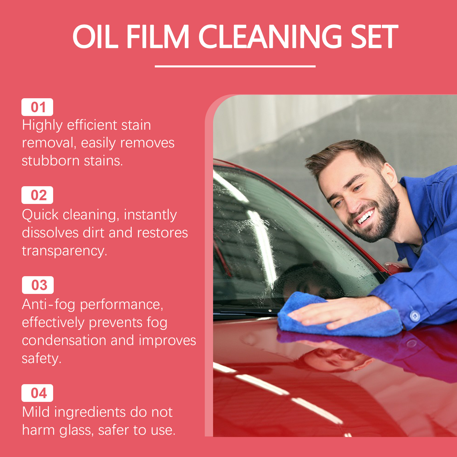 HOMONTH Cross-border Car Windshield Cleaning Kit - Glass Window Cleaning, Stain Removal, Waterproof And Rainproof For Cars. 3