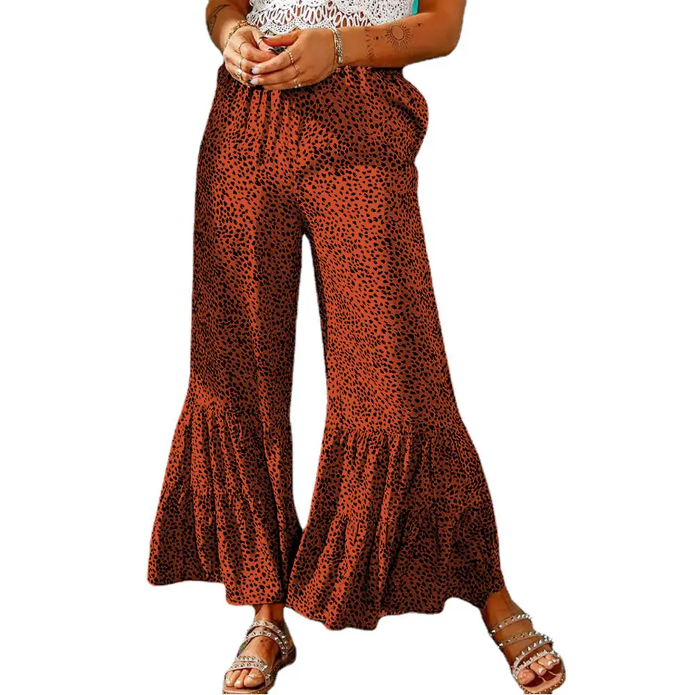 European And American Fashion Retro Flared Slim Drawstring Shrunk Casual Trousers