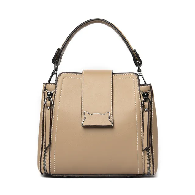 Double Shoulder Strap Diagonal Shoulder Bag Women Khaki - Shop at LoveMi