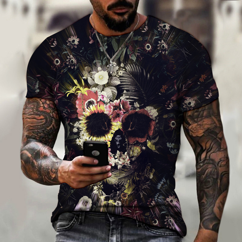 Title 3, Heren en Dames Mode Casual Skull Digital Print ...