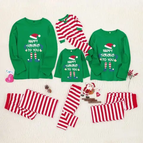 Homewear Pajamas Set Christmas Doll Print