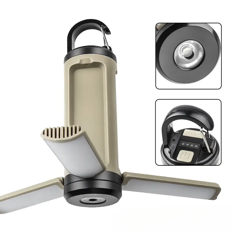 Multifunctional Outdoor Camping Light, Power Output Supported, Multi-blade Foldable Solar Camping Ambient Light