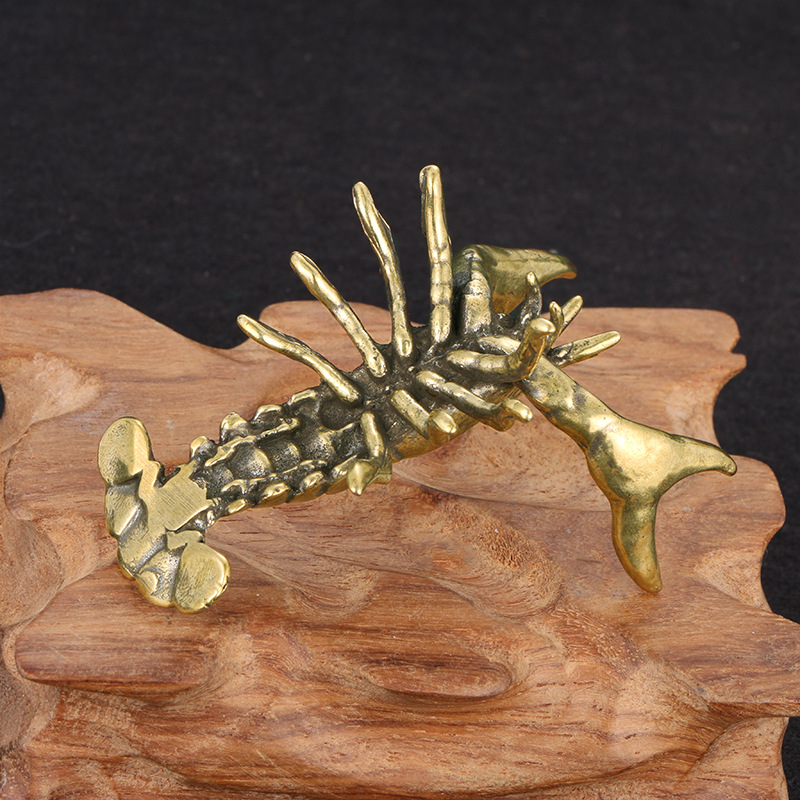 Title 4, Solid Brass Crayfish Ornaments Vintage Pure Cop...