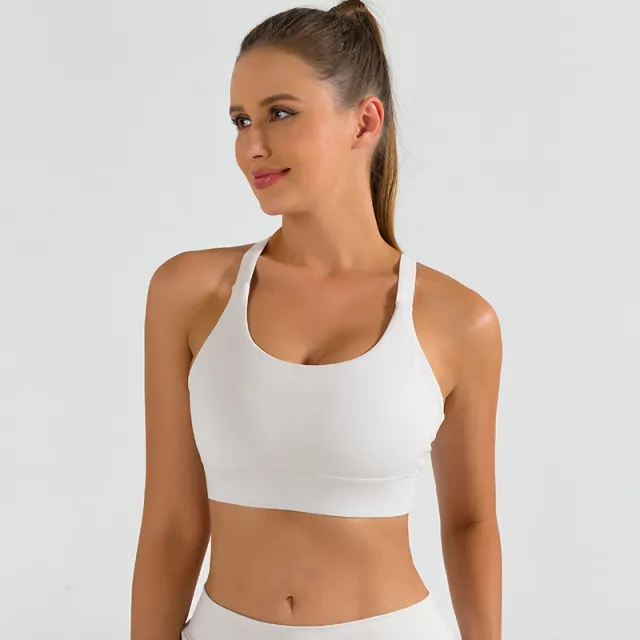 New European And American Nude Sports Bra Women's Breathable White - Shop at LoveMi