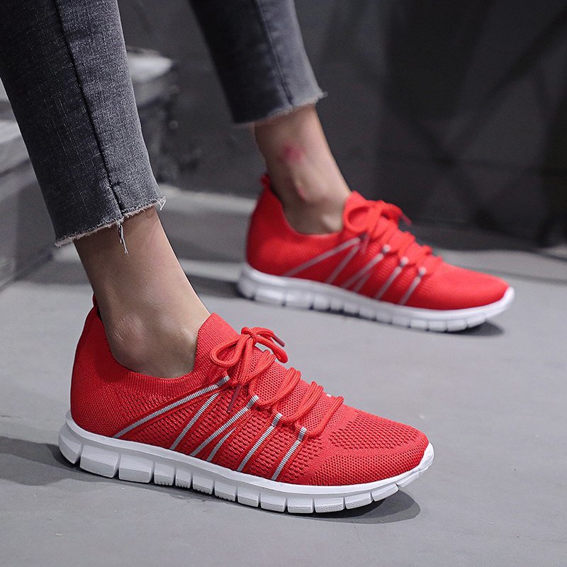 Large Size Women's Shoes Breathable Sports Laces Casual Running Women's Shoes