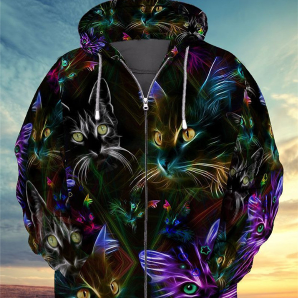 Men's Printed Hooded Casual Fashion Sweater