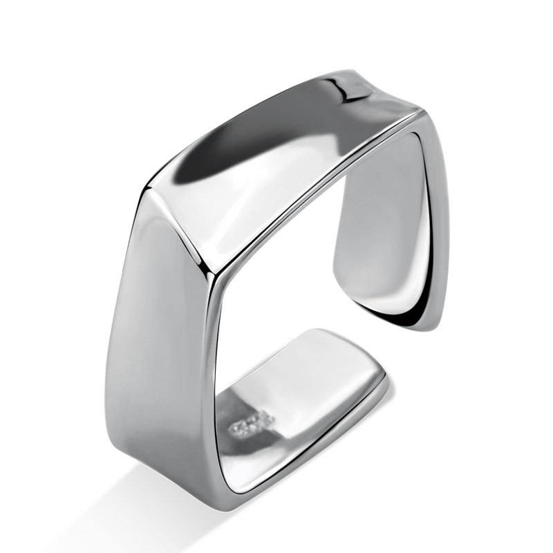 Korean Style Simple Geometric Square Fashion Adjustable Ring