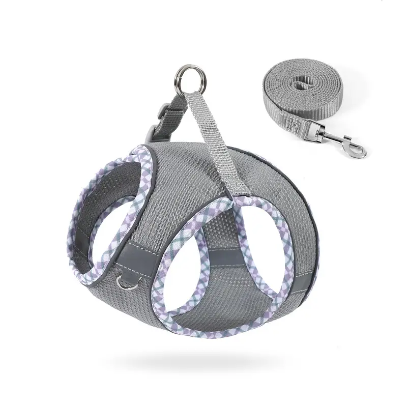 Dog Harness No-Pull Pet Harness With A Leash 1.2m Step In Dog Harness With Breathable Mesh And Quick-Release Buckle Reflective Outdoor Pet Vest For Dogs And Hou