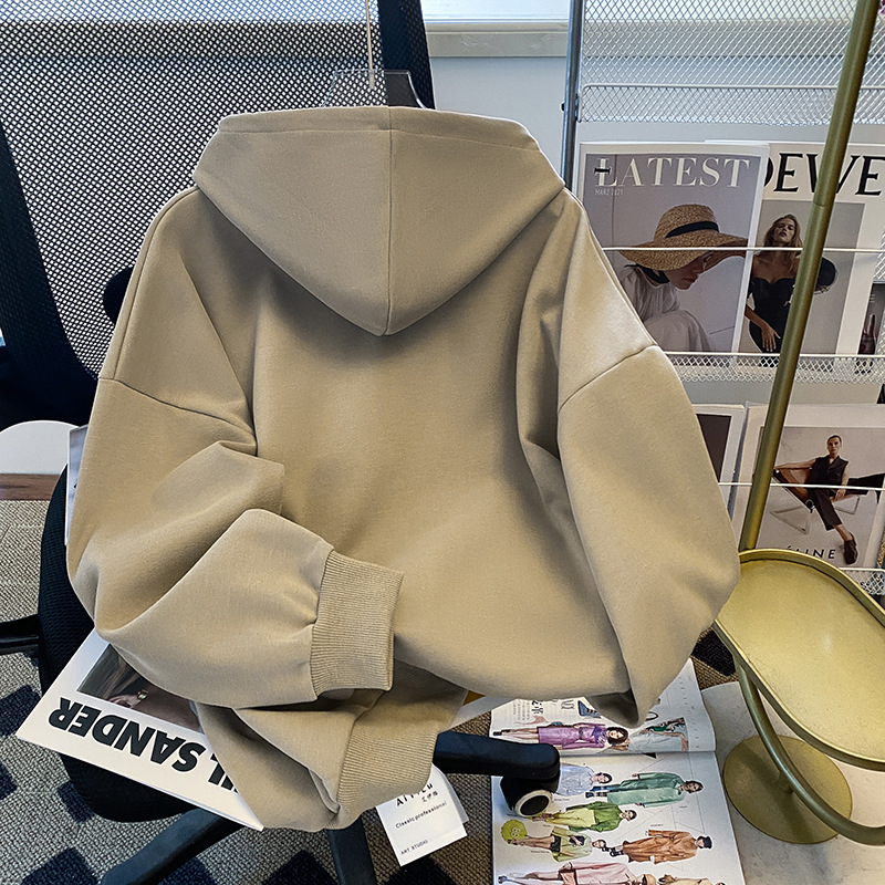 Loose Korean Long Sleeve Top Zippered Cardigan Coat