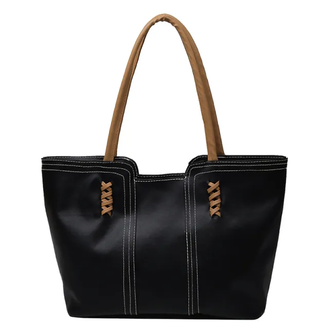 Trendy Fashion Simple Commuter Bag Western Style Tote Black - Shop at LoveMi