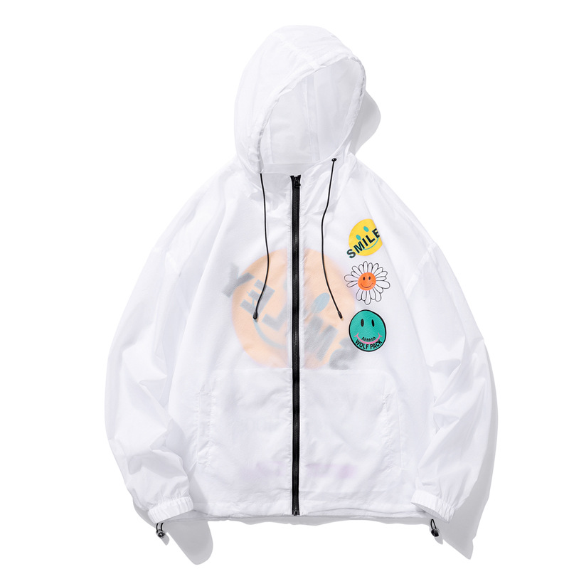 Hooded Loose Cartoon Print Sun Protection Clothing Skin Suit