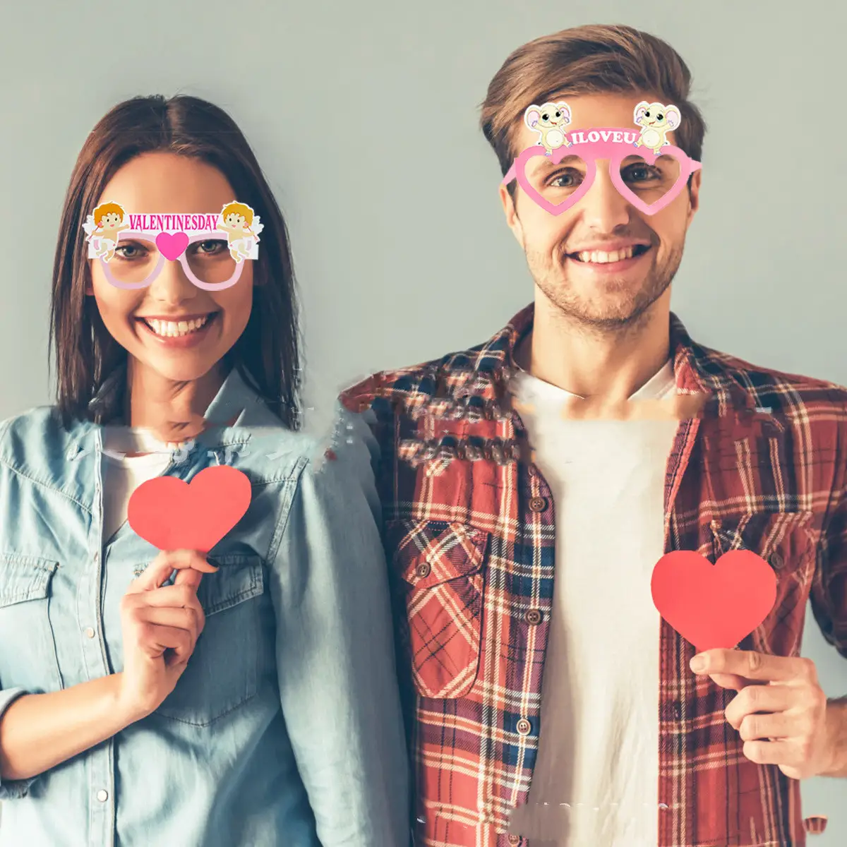 LOVE Paper Glasses Valentine's Day 3D Folding Photo Props