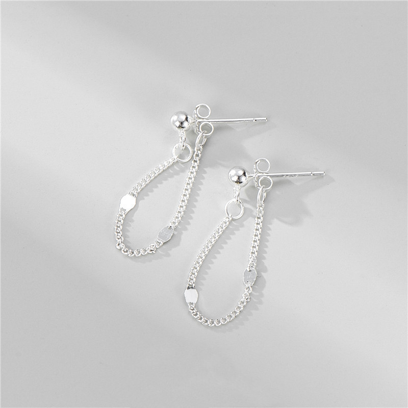 Title 5, Sterling Silver Sparkling Star Flat Earrings