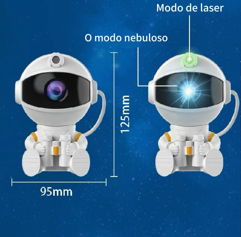 Children's Astronaut LED Projector Lamp With Telescope, White