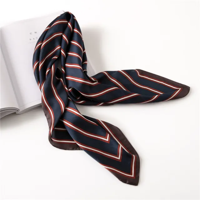 Fashion Simple Scarf Autumn Europe And America Striped Navy Blue - Shop at LoveMi