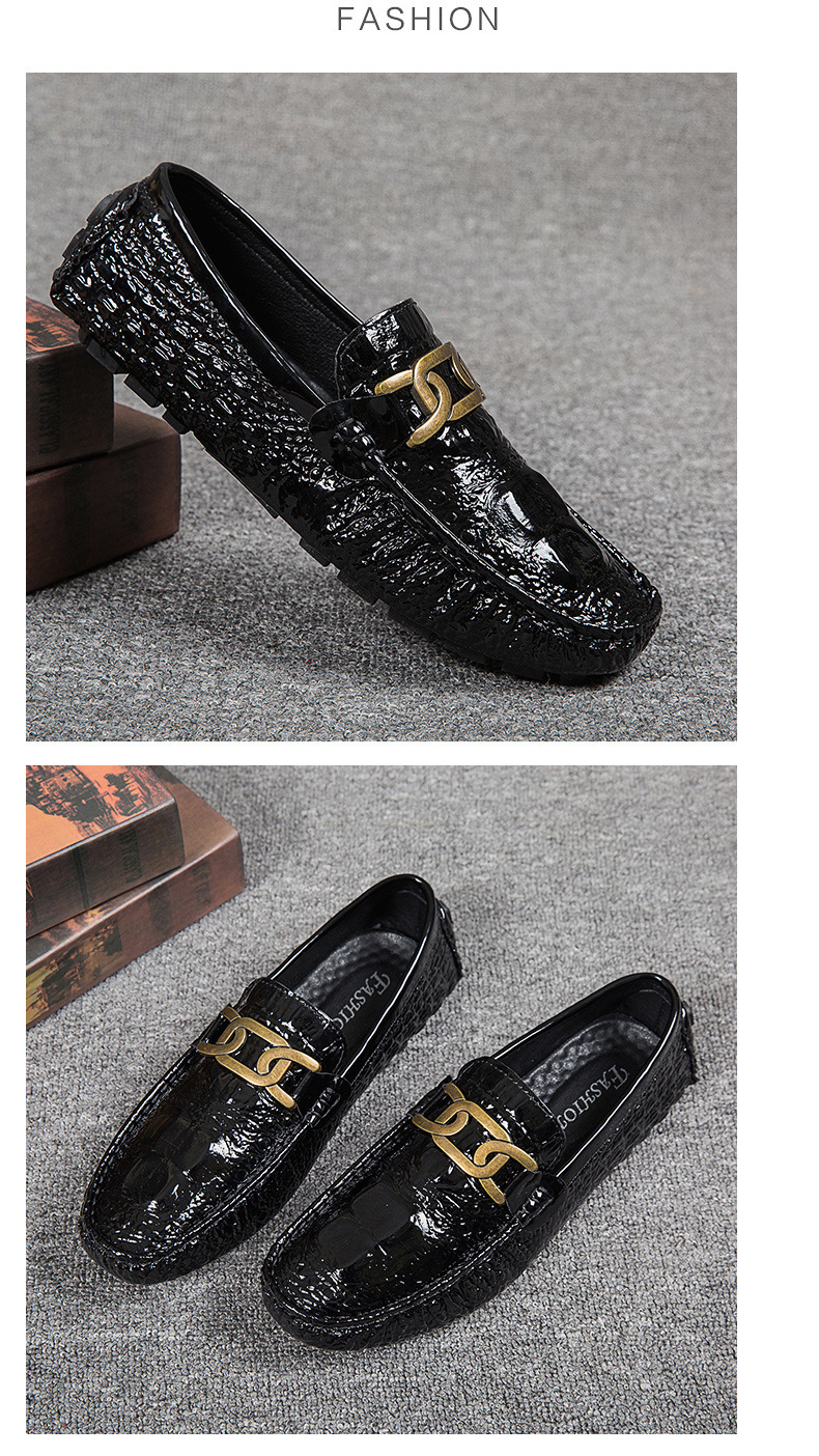 Title 1, Leather Shoes Pattern A with Foot Pedal, Casual...