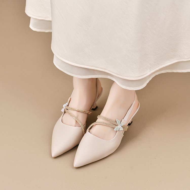 Rhinestone Block Heel Mules, picture 2 of 5