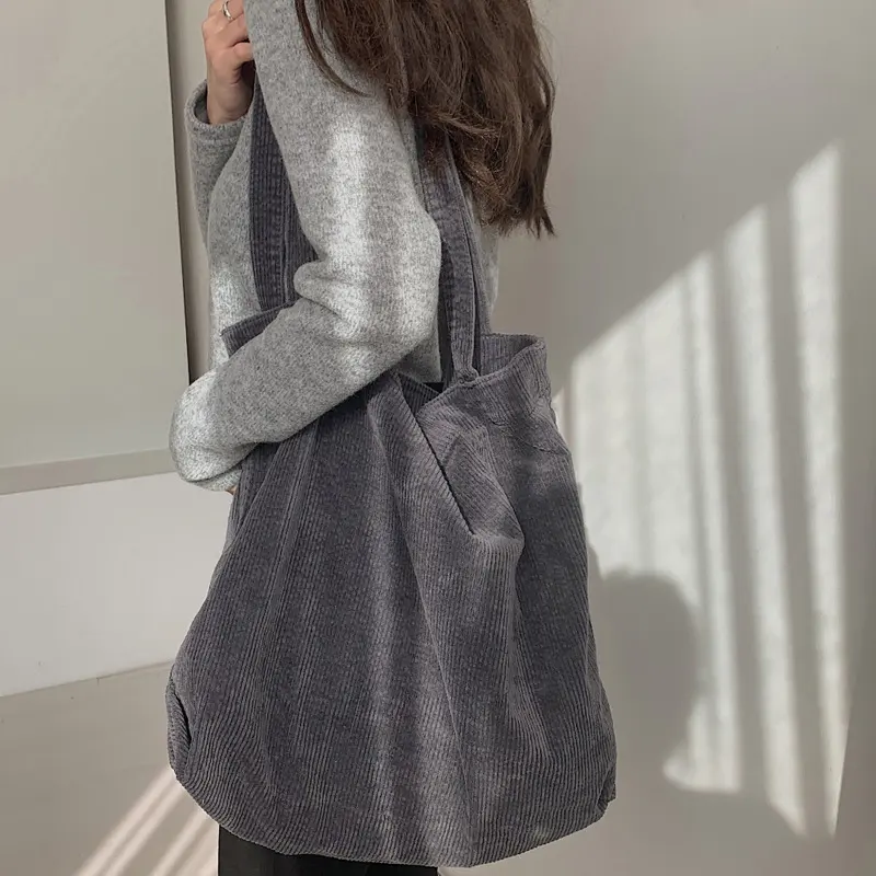 Corduroy Shoulder Bags Winter Fall Handbags Women Shopping