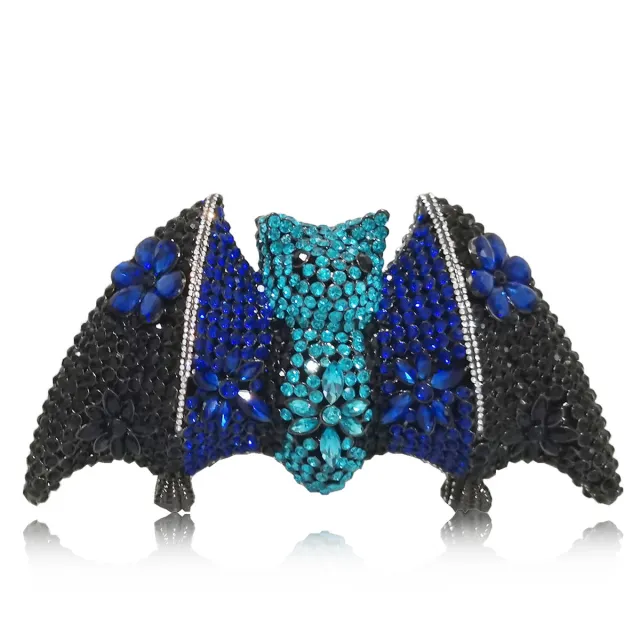 Dinner Bag Luxury Diamond Halloween Bat Clutch Blue - Shop at LoveMi