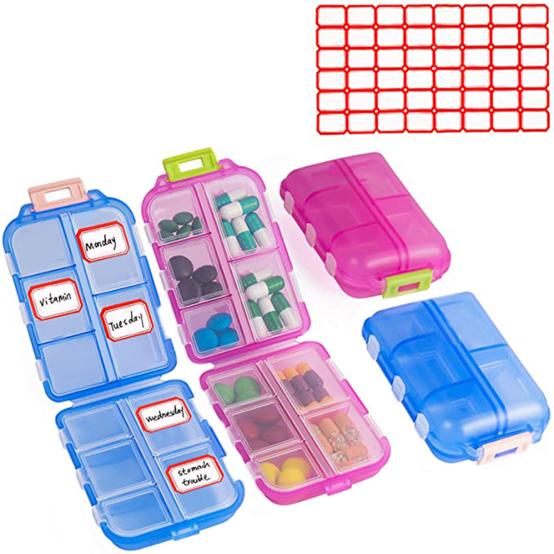 Travel Pill Organizer 10 Grid  Moisture Proof Pills Box For Pocket Purse Daily Pill Case Portable Medicine Vitamin Holder Container - Image 8