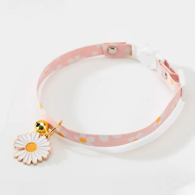 Cat Collar With Bell Pendant Small Dogs Bow Tie Pet Girl Teacup Chihuahua Yorkie Clothes Costume Outfits Accessories Adjustable Pink - Shop at LoveMi