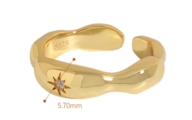 Title 2, Sterling Zilveren Geometrische Starmount Ring. ...